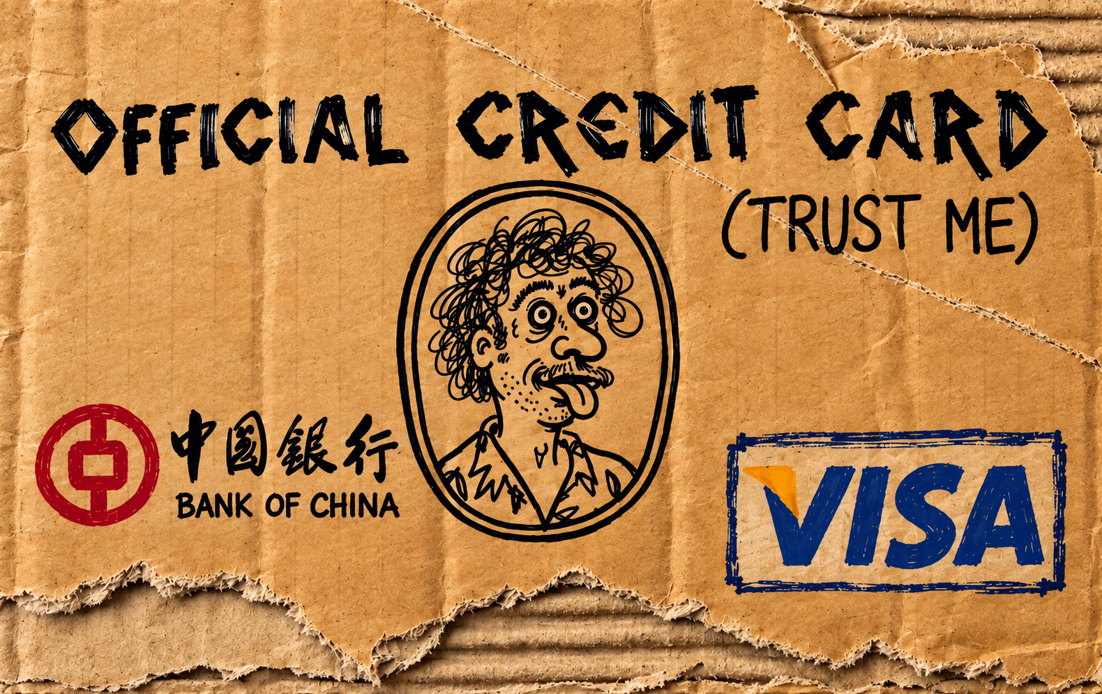 牛皮纸 Visa 卡面
